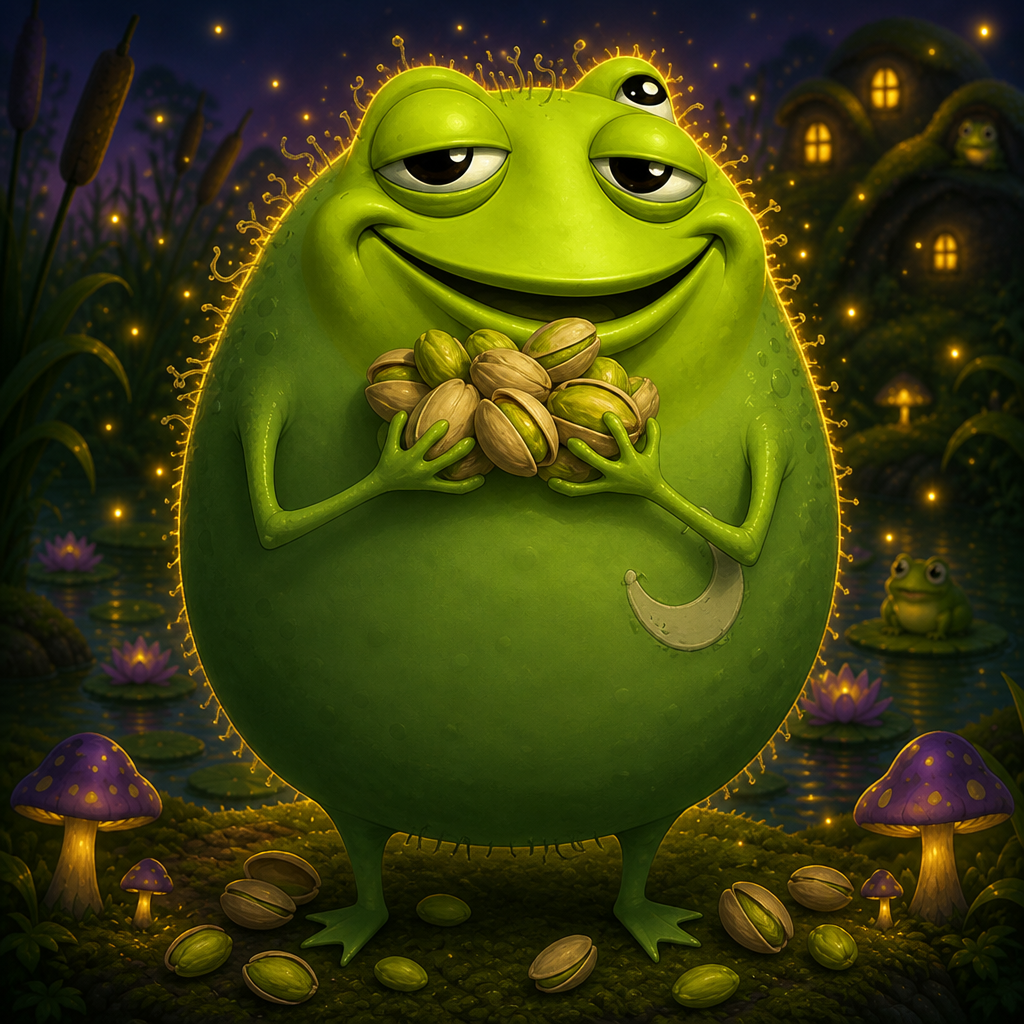 Toadstacio snacking on pistachios